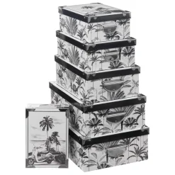 3S. x Home 6 boîtes coins metal noir et blanc Hot