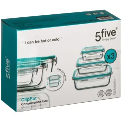 3S. x Home 3 grandes boîtes rectangulaire de conservation Outlet