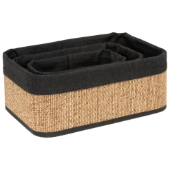 3S. x Home 3 paniers en tissu marron Clearance