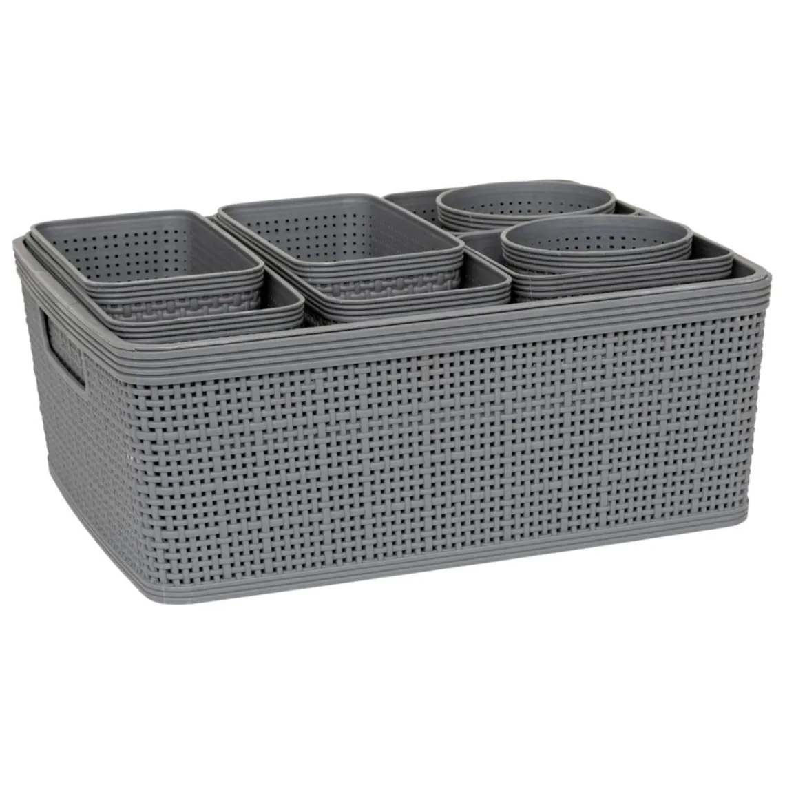 3S. x Home 10 paniers organisateurs gris New