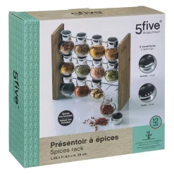 3S. x Home 12 Pots à Épices avec son Support en Bambouvoir Online