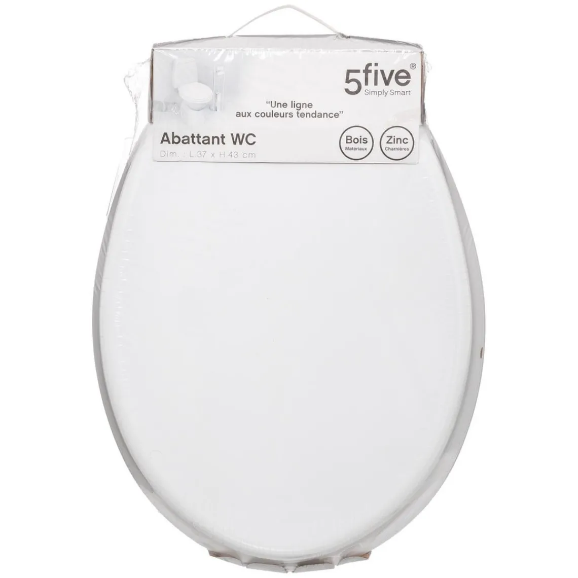 3S. x Home Abattant WC bois 18' + zinc blanc Discount