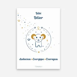 Tom & Mila Affiche de décoration bébé Bélier Best