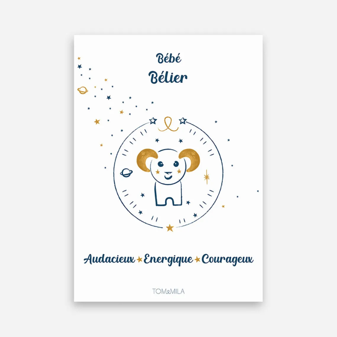 Tom & Mila Affiche de décoration bébé Bélier Best