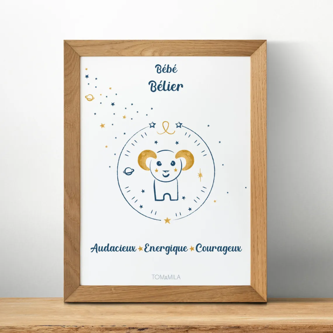 Tom & Mila Affiche de décoration bébé Bélier Best