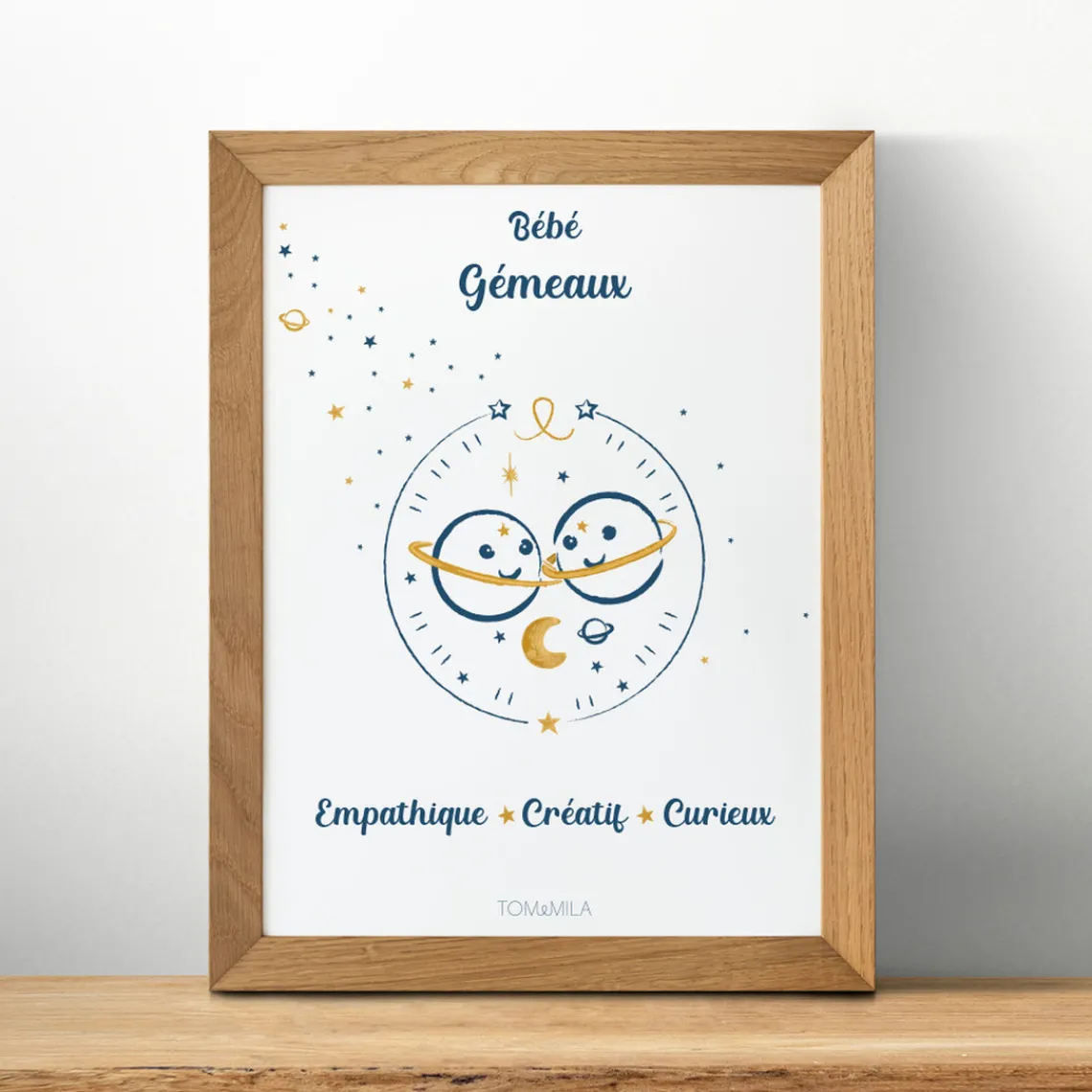 Tom & Mila Affiche de décoration bébé Gémeaux Discount