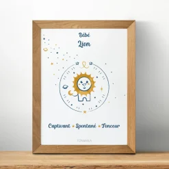 Tom & Mila Affiche de décoration bébé Lion Best