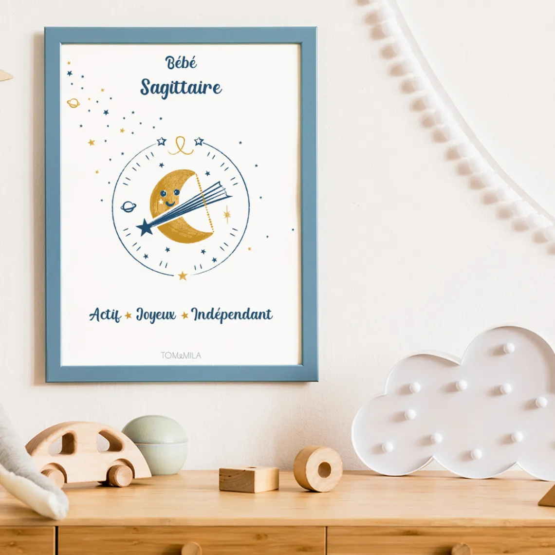 Tom & Mila Affiche de décoration bébé Sagittaire Clearance