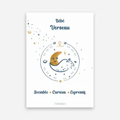 Tom & Mila Affiche de décoration bébé Verseau Clearance