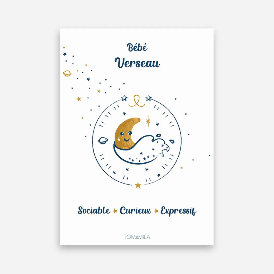 Tom & Mila Affiche de décoration bébé Verseau Clearance