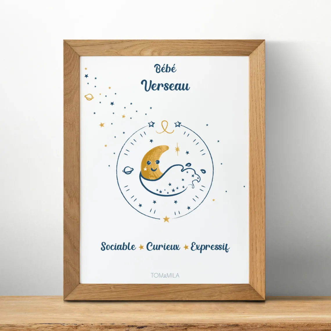 Tom & Mila Affiche de décoration bébé Verseau Clearance