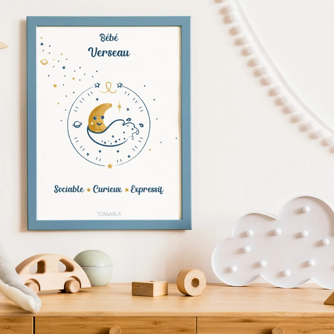 Tom & Mila Affiche de décoration bébé Verseau Clearance