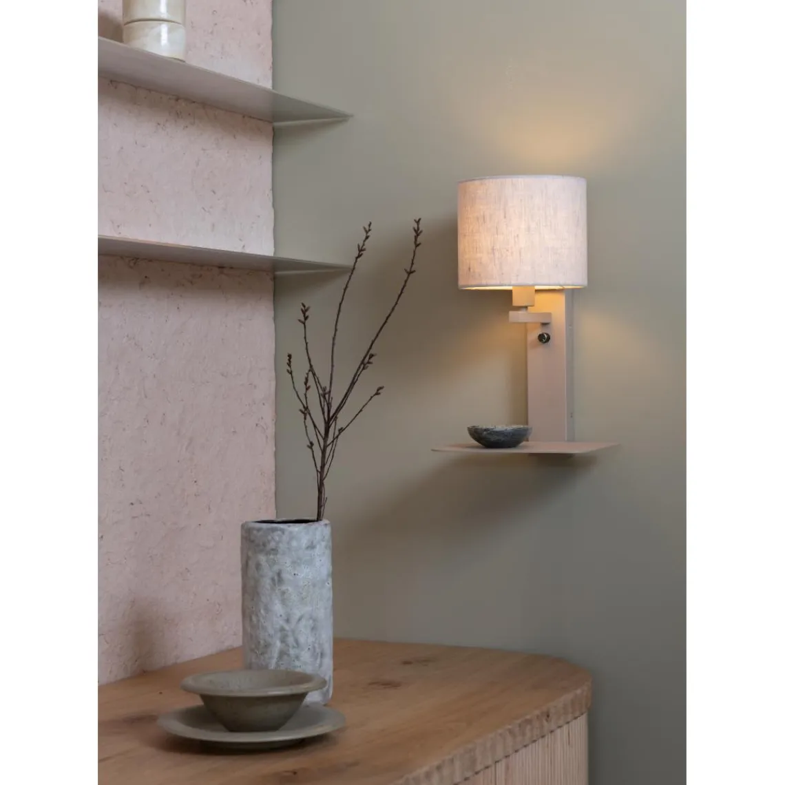 It s About Romi Applique Florence sable abat-jour lin clair New