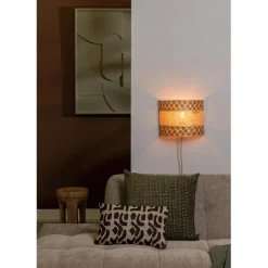 Good & Mojo Applique murale Langkawi bambou abat-jour naturel marron