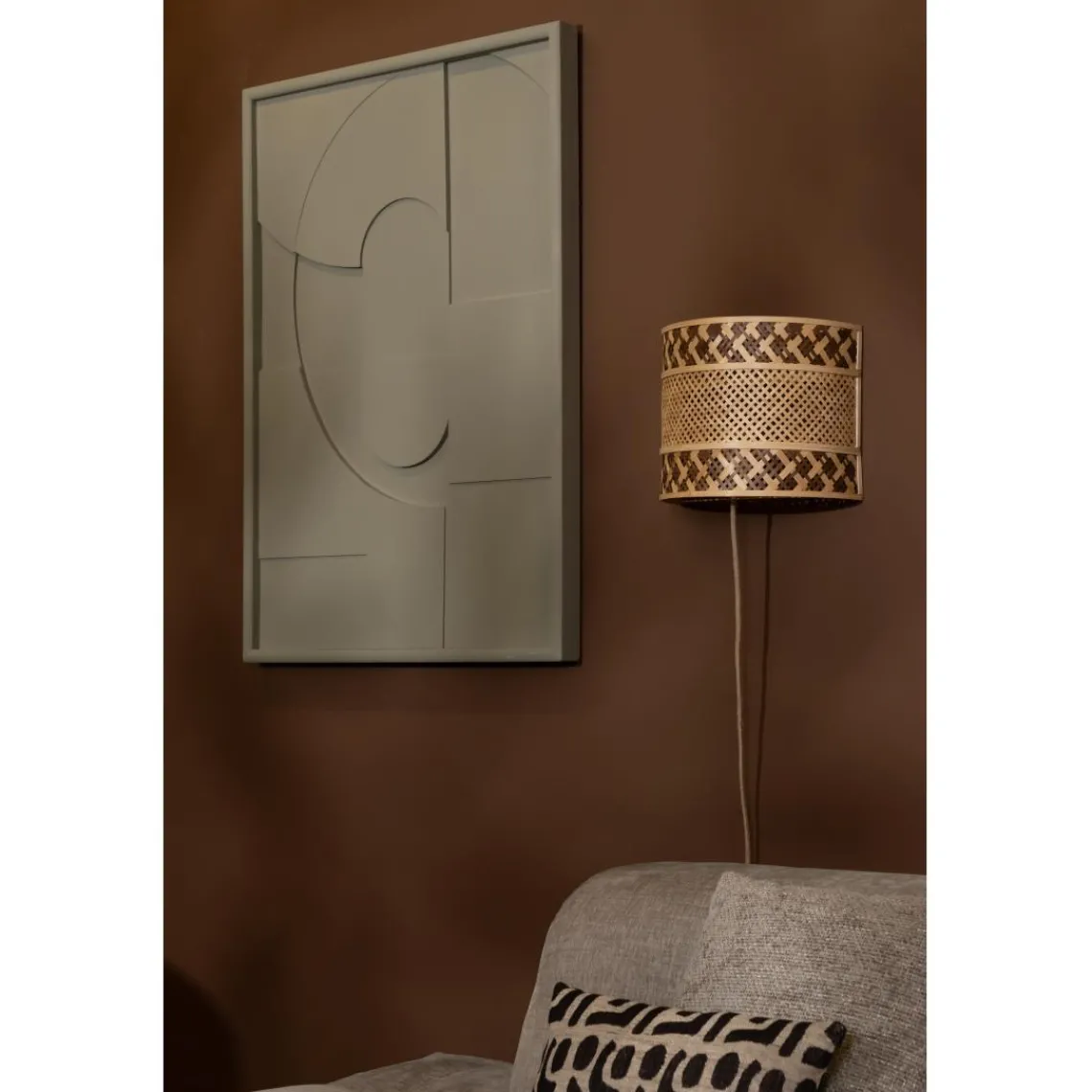 Good & Mojo Applique murale Langkawi bambou abat-jour naturel marron