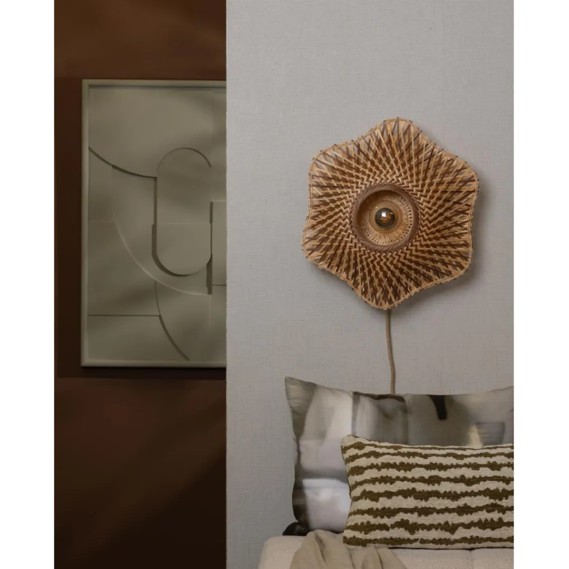 Good & Mojo Applique murale Madura bambou naturel marron New