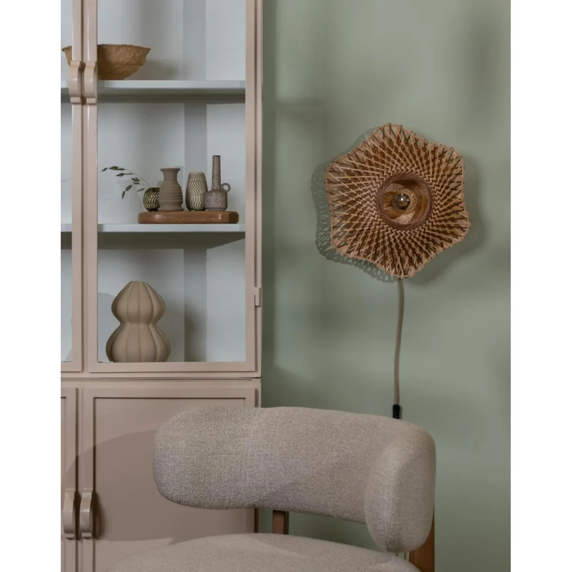 Good & Mojo Applique murale Madura bambou naturel marron New