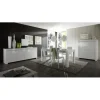 3S. x Home Argentier 4 portes en bois AMALFI laqué blanc brillant Hot