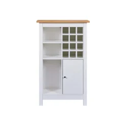 3S. x Home Armoire à bouteilles JULINA coloris blanc chêne Artisan Outlet