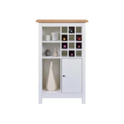 3S. x Home Armoire à bouteilles JULINA coloris blanc chêne Artisan Outlet