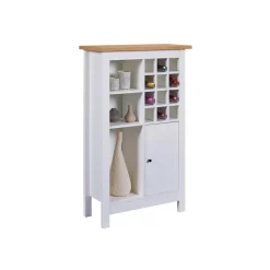 3S. x Home Armoire à bouteilles JULINA coloris blanc chêne Artisan Outlet