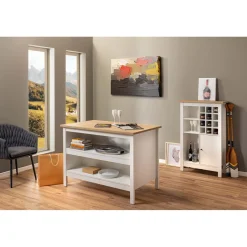 3S. x Home Armoire à bouteilles JULINA coloris blanc chêne Artisan Outlet