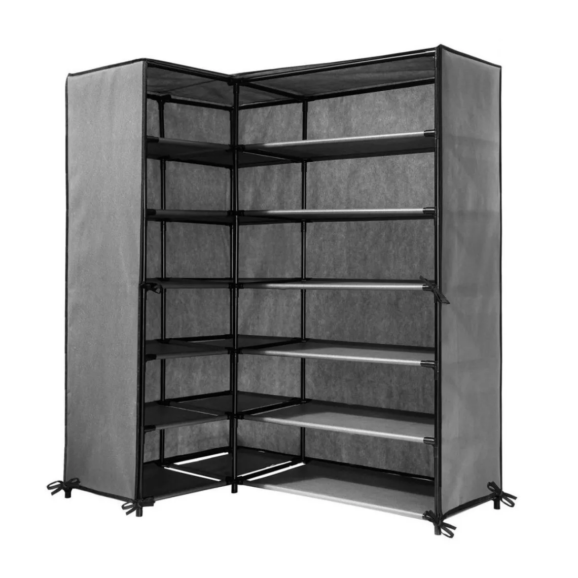 Calicosy Armoire à chaussure d'angle avzc structure en métal gris