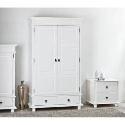 3S. x Home Armoire 2 Portes 2 Tiroirs Blanche PACO Best