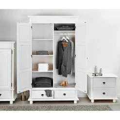 3S. x Home Armoire 2 Portes 2 Tiroirs Blanche PACO Best