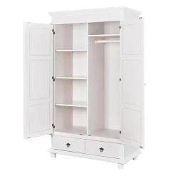 3S. x Home Armoire 2 Portes 2 Tiroirs Blanche PACO Best