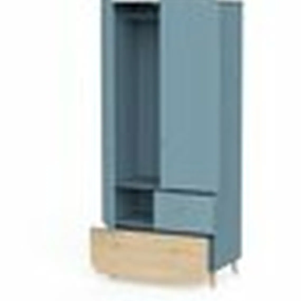 3 SUISSES Armoire 2 portes FIRMIANA Bleu orage et pin naturel New
