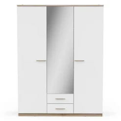 3 SUISSES Armoire 3 portes ouvrantes miroirs avec 2 tiroirs Selena New