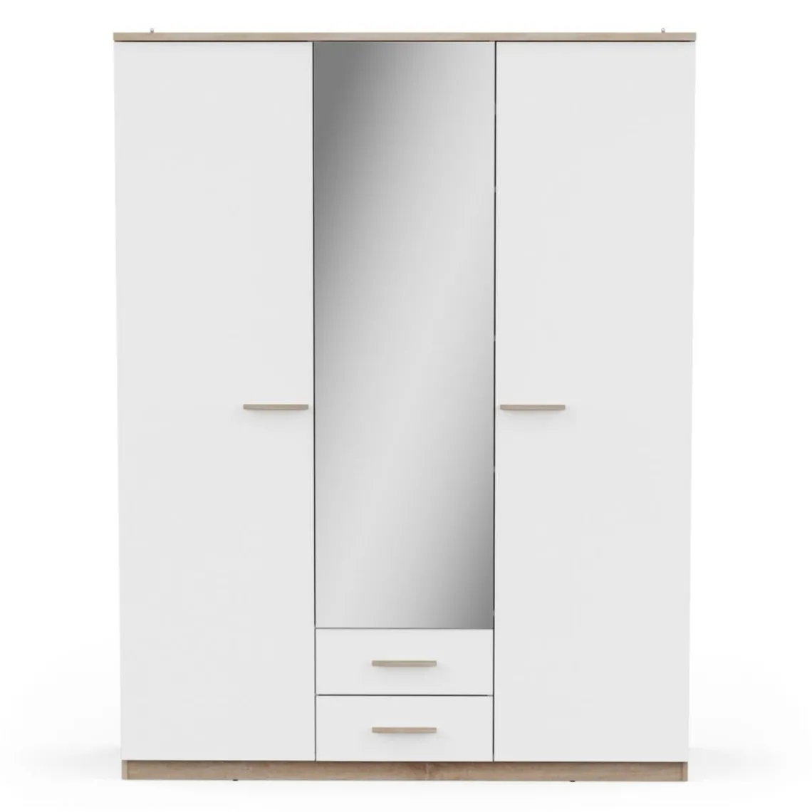 3 SUISSES Armoire 3 portes ouvrantes miroirs avec 2 tiroirs Selena New