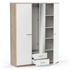 3 SUISSES Armoire 3 portes ouvrantes miroirs avec 2 tiroirs Selena New