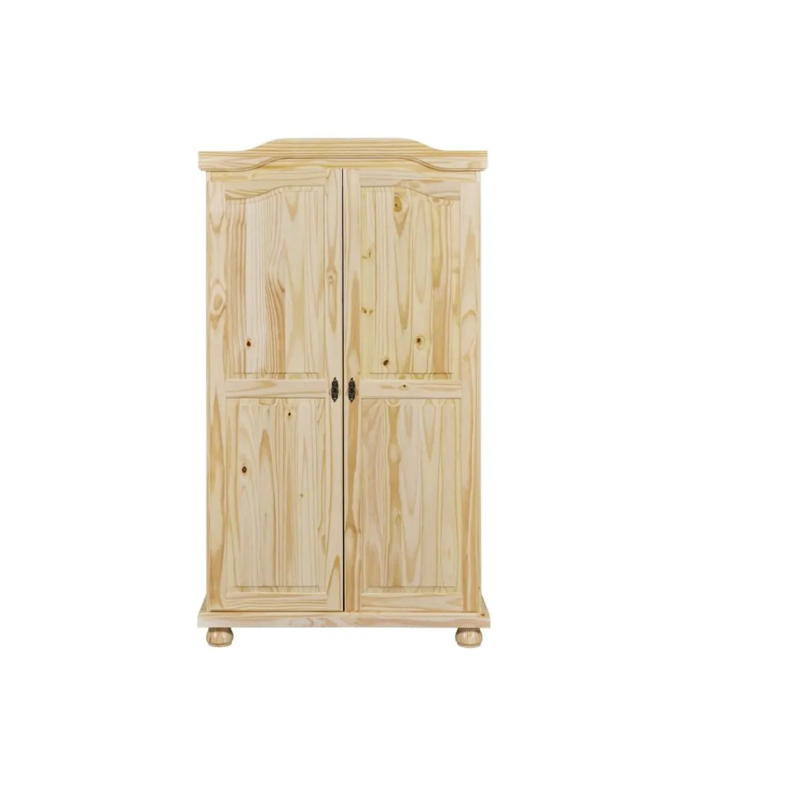 3S. x Home Armoire 4 étagères 1 penderie en Pin Massif LEBOSA Online