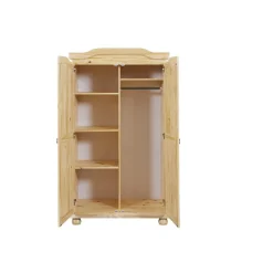 3S. x Home Armoire 4 étagères 1 penderie en Pin Massif LEBOSA Online