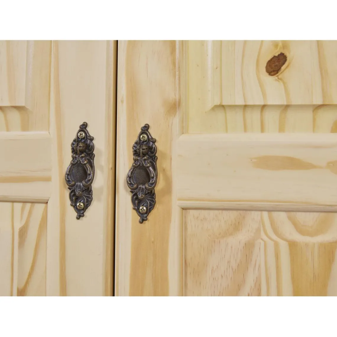 3S. x Home Armoire 4 étagères 1 penderie en Pin Massif LEBOSA Online