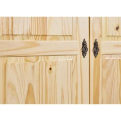 3S. x Home Armoire 4 étagères 1 penderie en Pin Massif LEBOSA Online