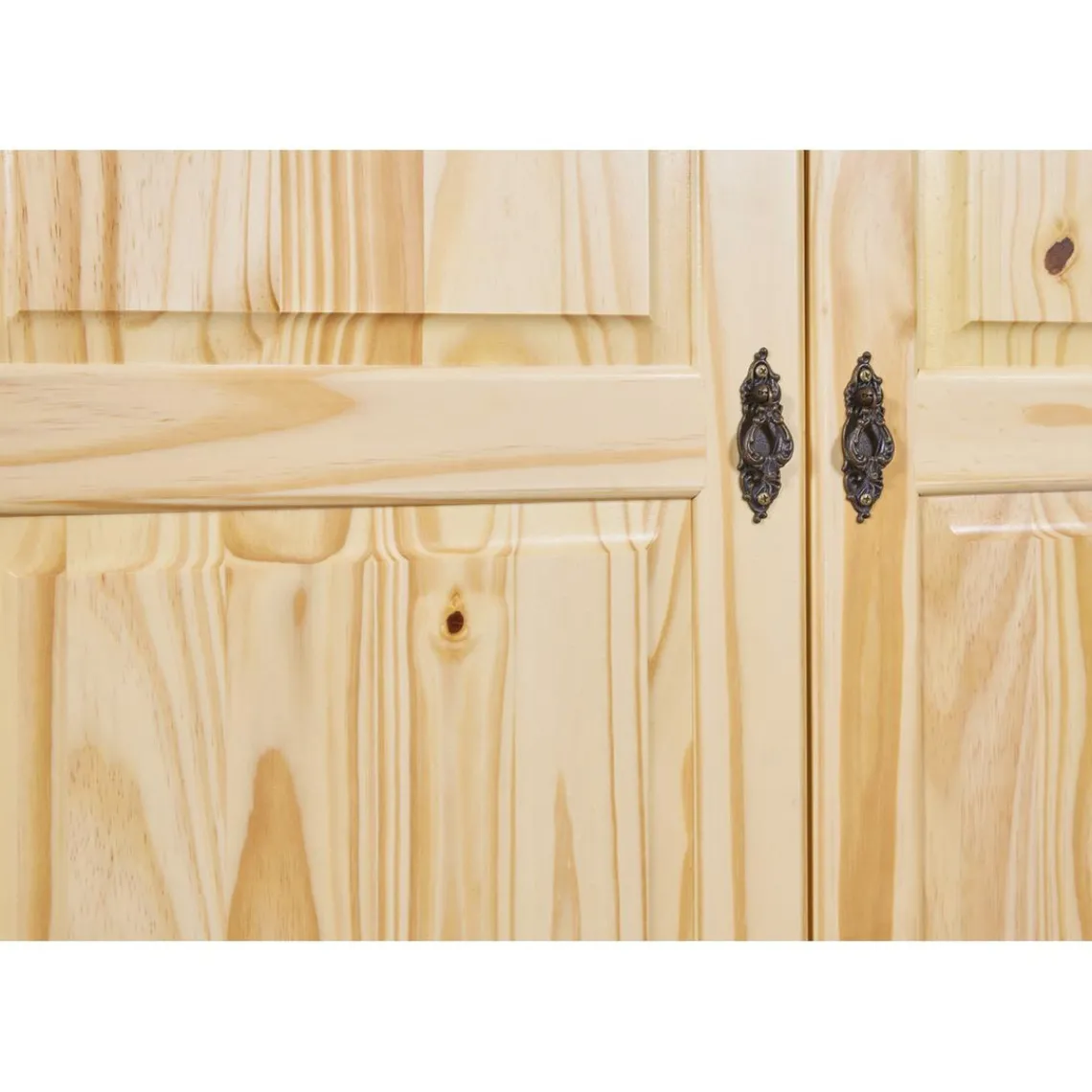 3S. x Home Armoire 4 étagères 1 penderie en Pin Massif LEBOSA Online