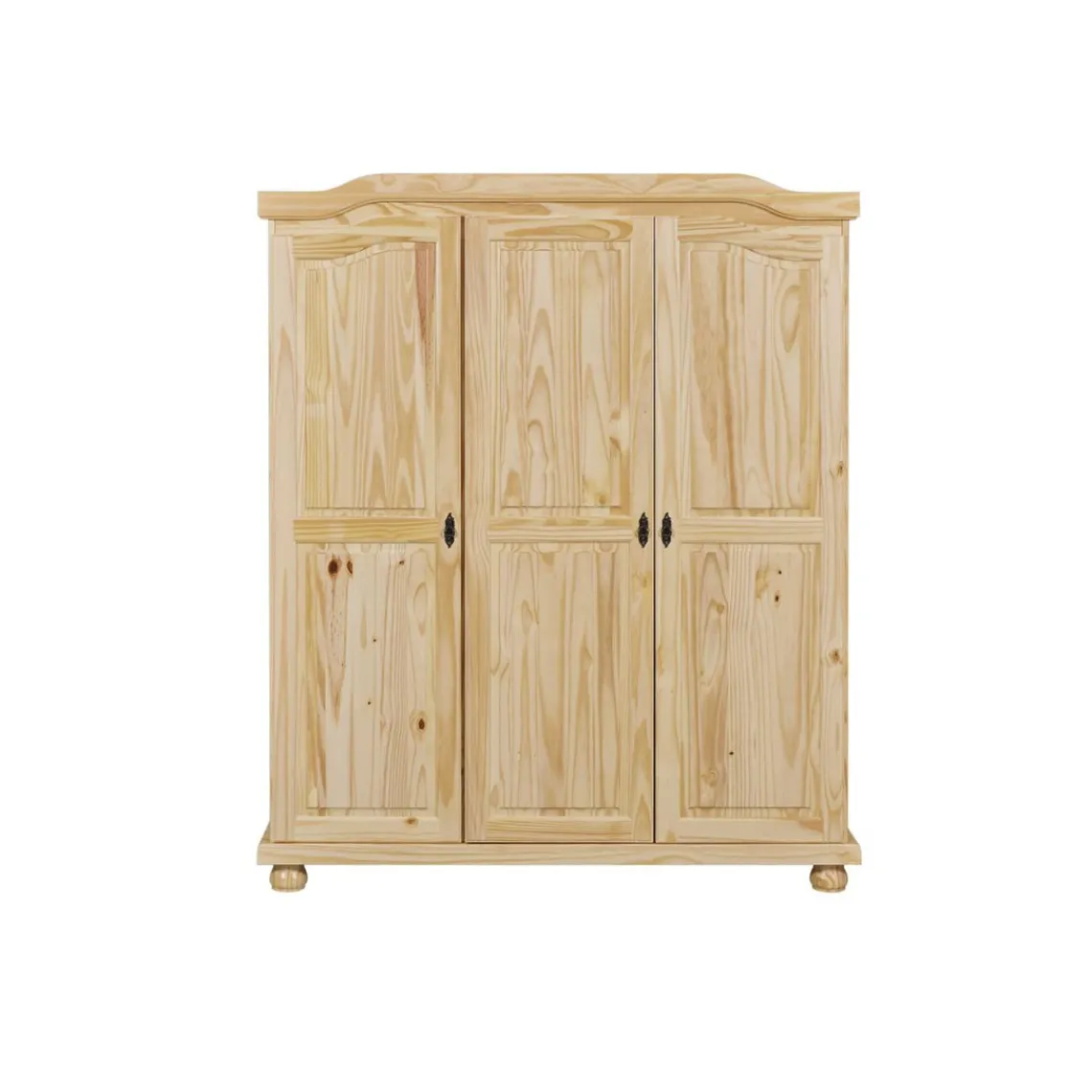 3S. x Home Armoire 4 étagères et Penderie style Campagne en Pin Massif HICTO Hot