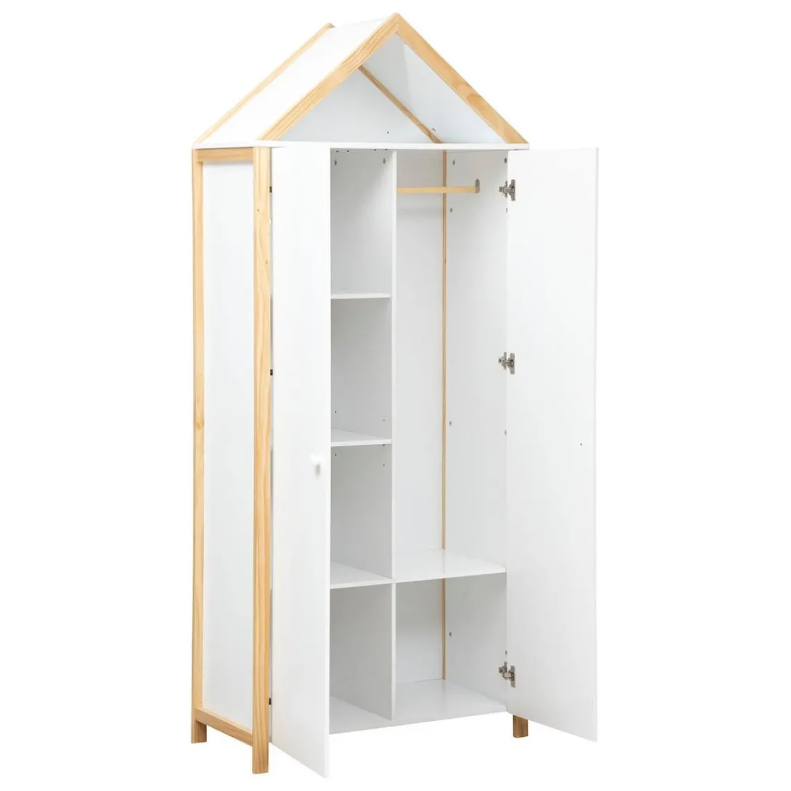 3S. x Home Armoire blanc en bois KIMA Clearance