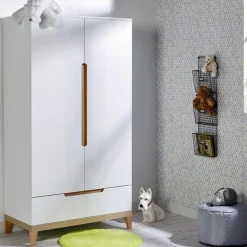 3S. x Home Armoire Blanche 100 x 188 x 52 cm EVIDENCE