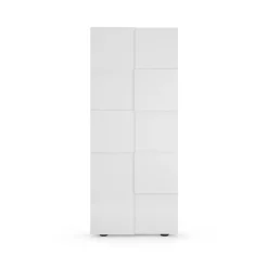 3S. x Home Armoire de couloir Damano 2 Portes Laqué Blanc Brillant L78 x H 187 cm Outlet