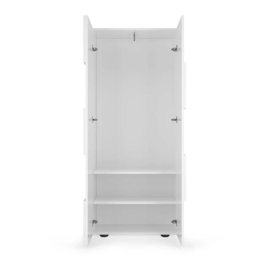3S. x Home Armoire de couloir Damano 2 Portes Laqué Blanc Brillant L78 x H 187 cm Outlet