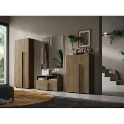 3S. x Home Armoire de couloir Jessie 2 Portes coloris chêne mercure L78 x H 187 cm Online