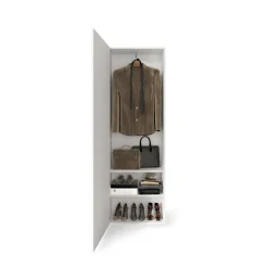 3S. x Home Armoire de couloir Villaricca 1 Porte blanc serigraphie Miroir
