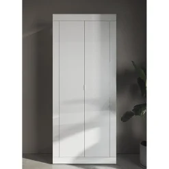 3S. x Home Armoire de rangement salle de bain 2 Portes Miroir 5 étagères L70 x H195 cm