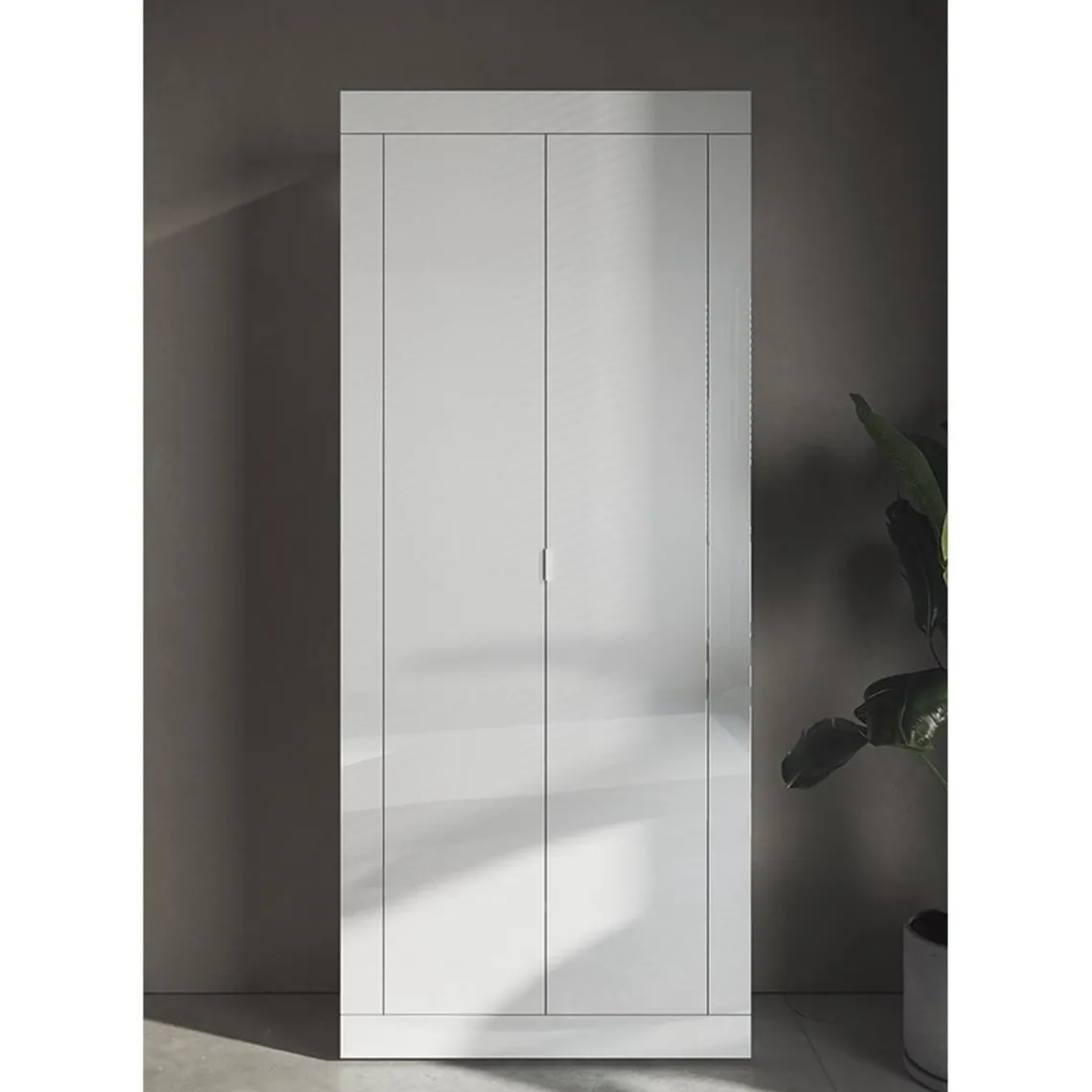 3S. x Home Armoire de rangement salle de bain 2 Portes Miroir 5 étagères L70 x H195 cm