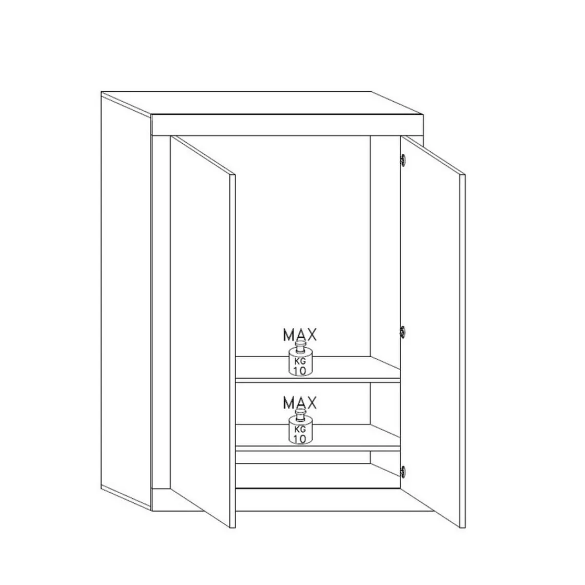 3S. x Home Armoire de rangement salle de bain 2 Portes Miroir 5 étagères L70 x H195 cm