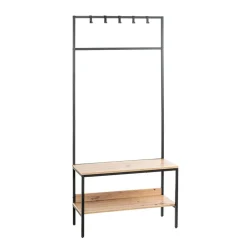 3S. x Home Armoire debout métal et bois etagère double plateaux Best